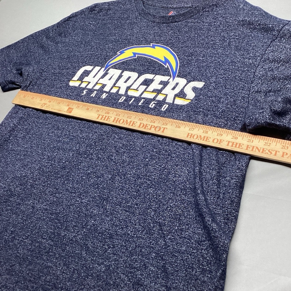San Diego Chargers T Shirt Extra Large XL Majestic Throwback Football Navy Blue - Picture 3 of 7